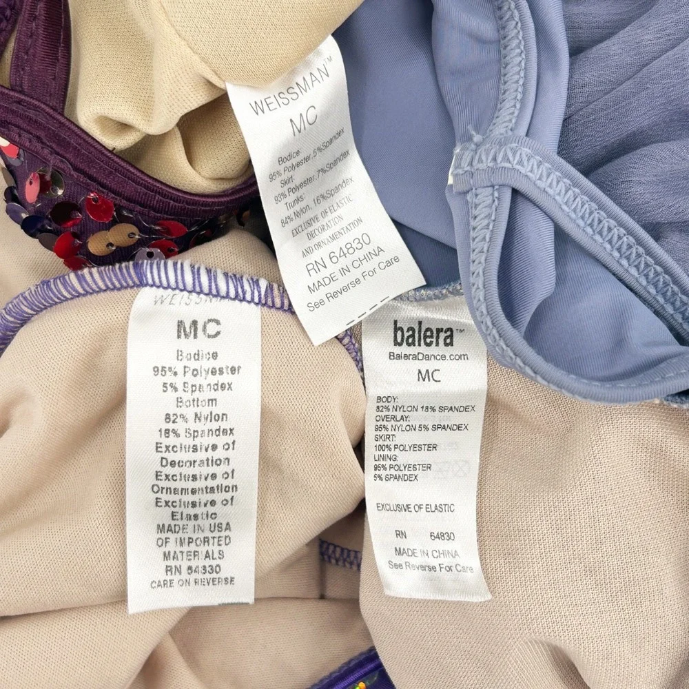 Weissman Balera Girls Bundle Lot (3) Contemporay Dance Outfits‎ Dress Size MC